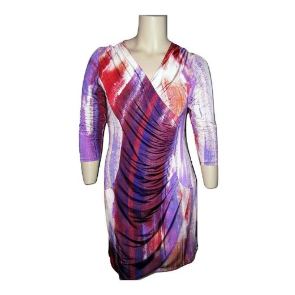 Dana Buchman Faux Wrap Dress Large